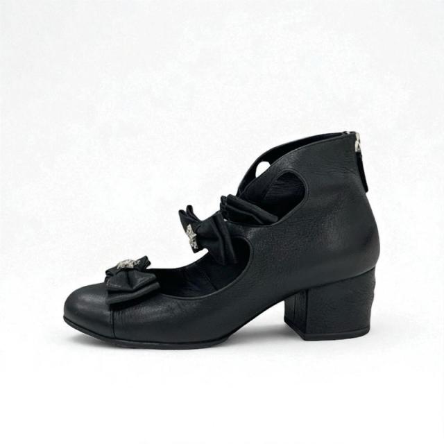 美品　CHANEL　シャネル　スター　ラインストーン　パンプス　ブラック シャネル CHANEL パンプス 靴 シューズ レザー ブラック 黒 ココマーク