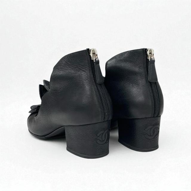 シャネル CHANEL パンプス 靴 シューズ レザー ブラック 黒 ココマーク