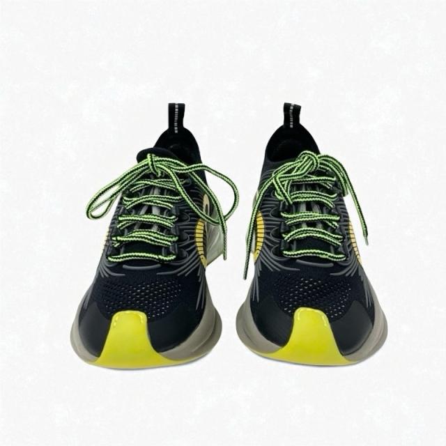 グッチ GUCCI RUN スニーカー 靴 シューズ ファブリック ブラック イエロー 未使用 インターロッキングG ロゴ_1
