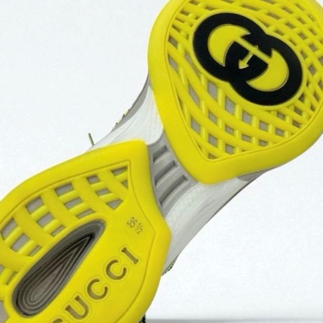 グッチ GUCCI RUN スニーカー 靴 シューズ ファブリック ブラック イエロー 未使用 インターロッキングG ロゴ_7