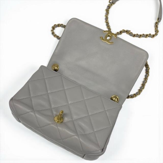 シャネル CHANEL バッグ ショルダーバッグ グレー ゴールド ミニマトラッセ ラムスキン ターンロック ココマーク 2way チェーン シャネル CHANEL バッグ ショルダーバッグ グレー ゴールド ミニ