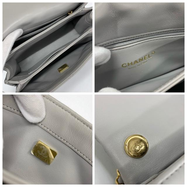 シャネル CHANEL バッグ ショルダーバッグ グレー ゴールド ミニマトラッセ ラムスキン ターンロック ココマーク 2way チェーン シャネル CHANEL バッグ ショルダーバッグ グレー ゴールド ミニ