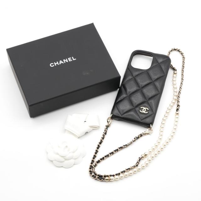 シャネル CHANEL 携帯・スマホアクセサリー ブラック ゴールド ココ