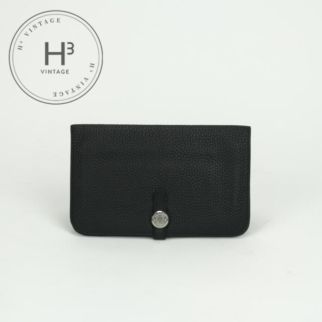 エルメス HERMES ドゴンGM ドゴン GM ドゴンデュオ 財布 長財布 ロングウォレット トゴ ノワール noir ブラック Black 黒 シルバー金具