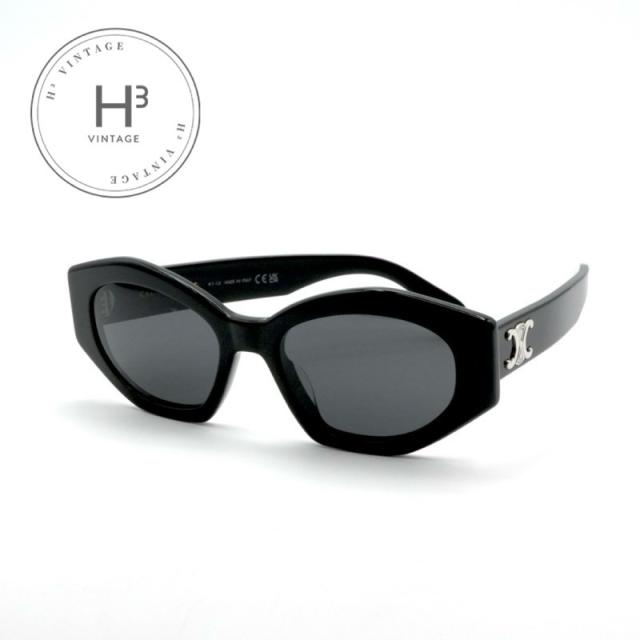 セリーヌ CELINE サングラス ブラック シルバー ロゴ アイウェア ユニセックス