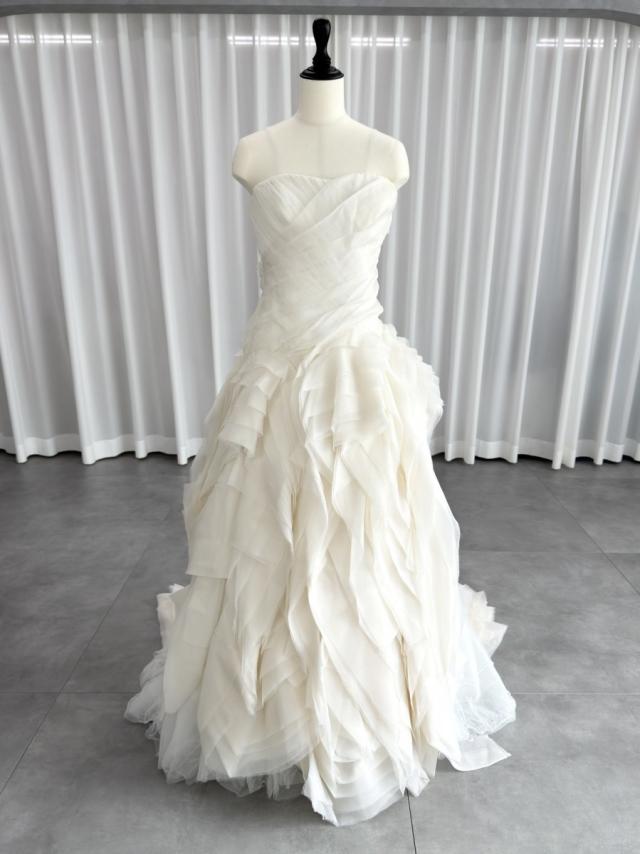 ヴェラウォン VERA WANG BRIDE ダイアナ Diana Aライン ウェディングドレス アイボリー 白 ファーストオーナー　チュール　ベアトップ