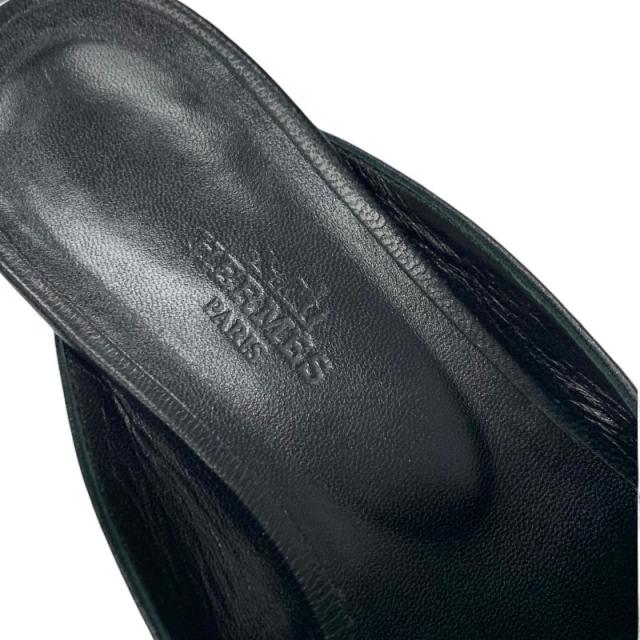 エルメス HERMES オズ フラットシューズ 靴 シューズ レザー ブラック
