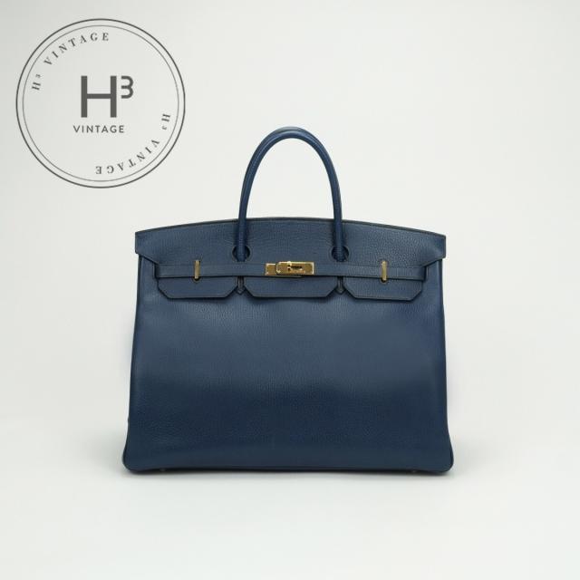 エルメス HERMES バーキン40 バーキン 40 バッグ トートバッグ アルデンヌ ブルーフランス Bleu France ブルー Blue 青 ゴールド金具