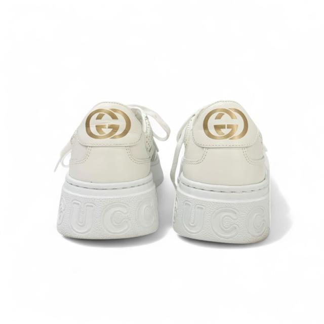 グッチ GUCCI スニーカー 靴 シューズ レザー ホワイト 白 GGエンボス インターロッキングG ロゴ_4