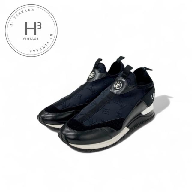 ルイヴィトン LOUIS VUITTON ランアウェイライン モノグラム スニーカー 靴 シューズ ファブリック レザー スエード ブラック ホワイト