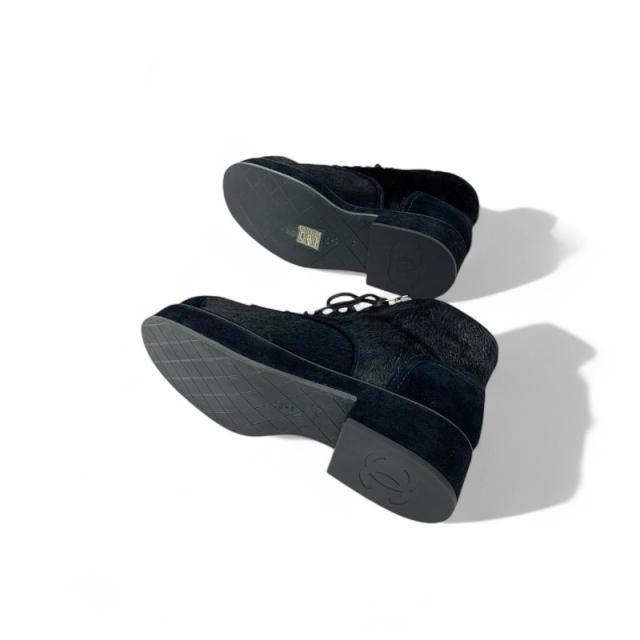 シャネル CHANEL ブーツ ショートブーツ 靴 シューズ ハラコ スエード