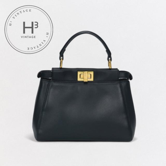 フェンディ FENDI ピーカブー スモール ミニピーカブー ピーカブーミニ バッグ トートバッグ ショルダーバッグ レザー ブラック Black