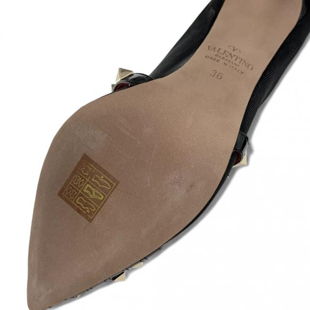 ヴァレンティノ VALENTINO パンプス 靴 シューズ メッシュ パテント ブラック 黒 ゴールド ロックスタッズ_7