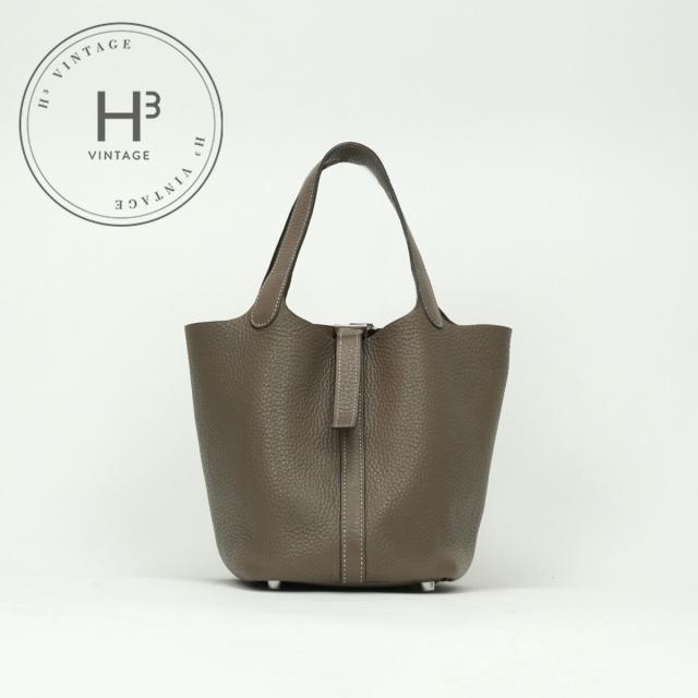 エルメス HERMES ピコタンPM ピコタン PM ピコタン18 バッグ トートバッグ トリヨンクレマンス エトゥープ Etoupe グレー gray シルバー金具