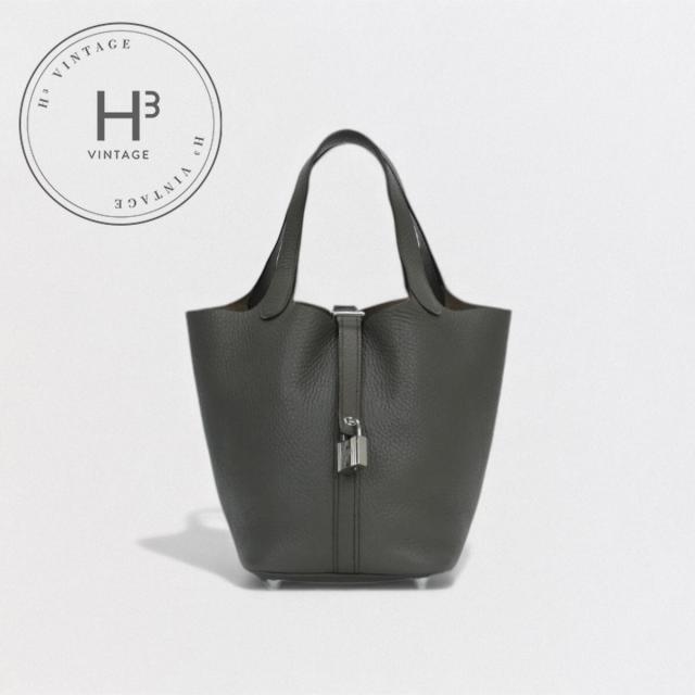 エルメス HERMES ピコタンロックMM ピコタンロック MM ピコタンロック22 バッグ トートバッグ トリヨンクレマンス エタン Etain グレー