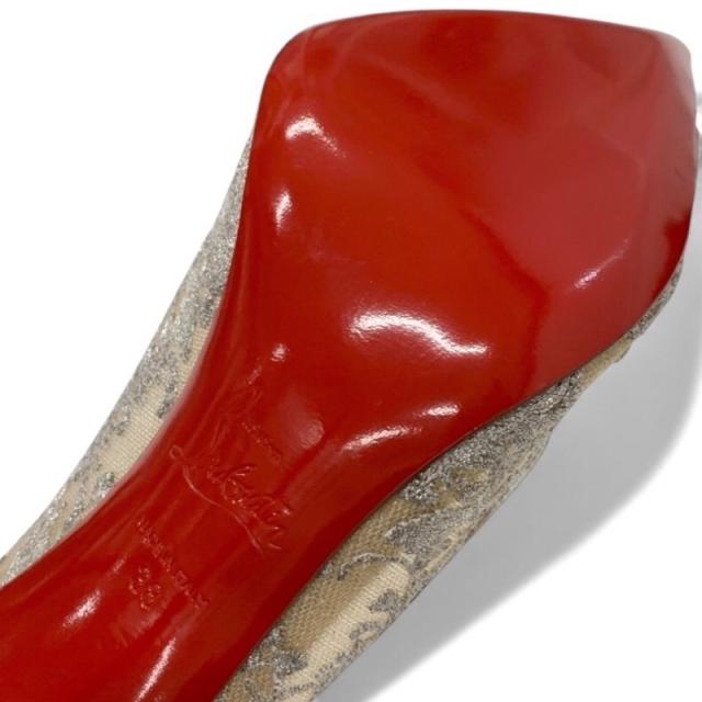 クリスチャンルブタン Christian Louboutin パンプス 靴 シューズ メッシュ レザー シルバー 刺繍 ラメ レース パーティーシューズ_7