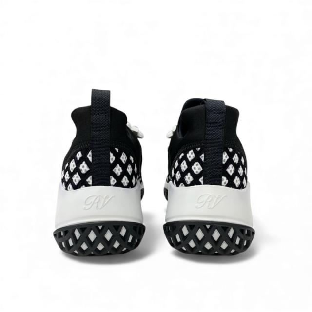 ロジェヴィヴィエ Roger Vivier ヴィヴラン スニーカー 靴 シューズ ファブリック レザー ブラック ホワイト ストラスバックル_4