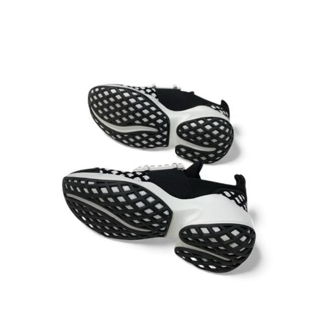 ロジェヴィヴィエ Roger Vivier ヴィヴラン スニーカー 靴 シューズ ファブリック レザー ブラック ホワイト ストラスバックル_5