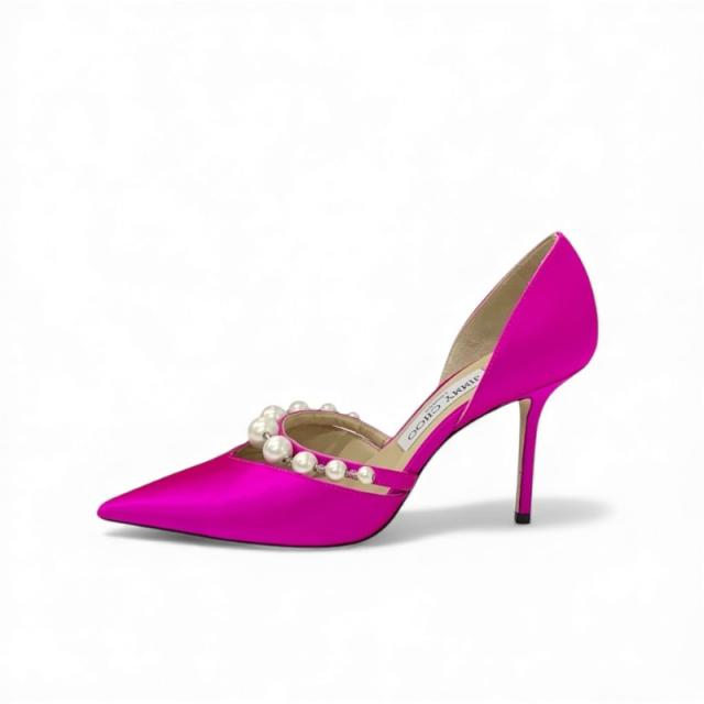 ジミーチュウ JIMMY CHOO Aurelie85 パンプス 靴 シューズ サテン ピンク パール パーティーシューズ_2