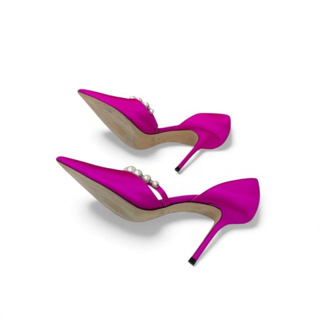 ジミーチュウ JIMMY CHOO Aurelie85 パンプス 靴 シューズ サテン ピンク パール パーティーシューズ_5