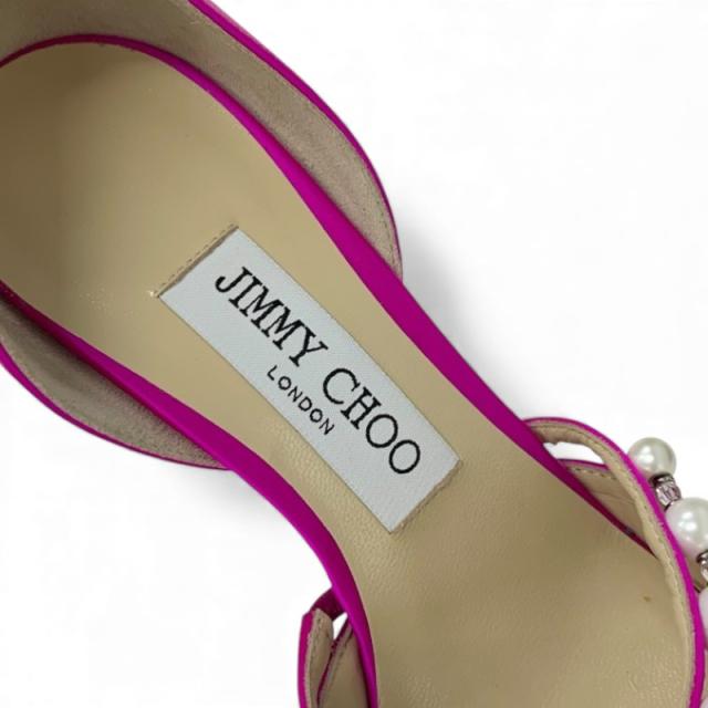 ジミーチュウ JIMMY CHOO Aurelie85 パンプス 靴 シューズ サテン ピンク パール パーティーシューズ_6