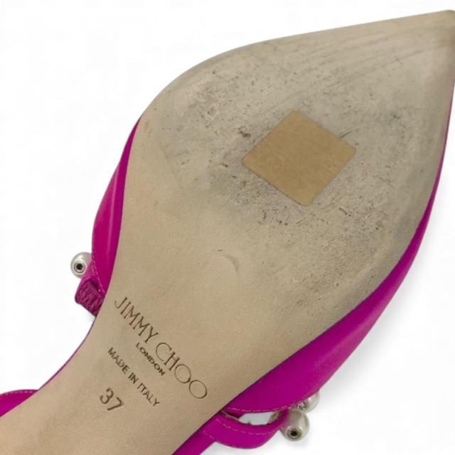 ジミーチュウ JIMMY CHOO Aurelie85 パンプス 靴 シューズ サテン ピンク パール パーティーシューズ_7