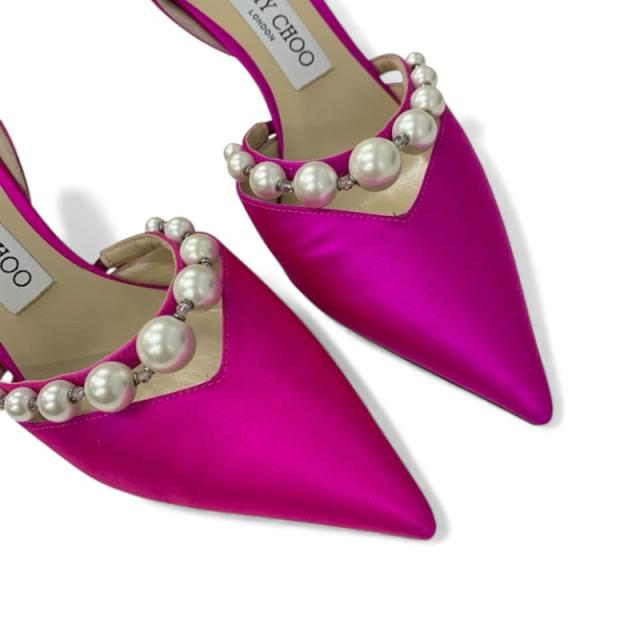 ジミーチュウ JIMMY CHOO Aurelie85 パンプス 靴 シューズ サテン ピンク パール パーティーシューズ_8
