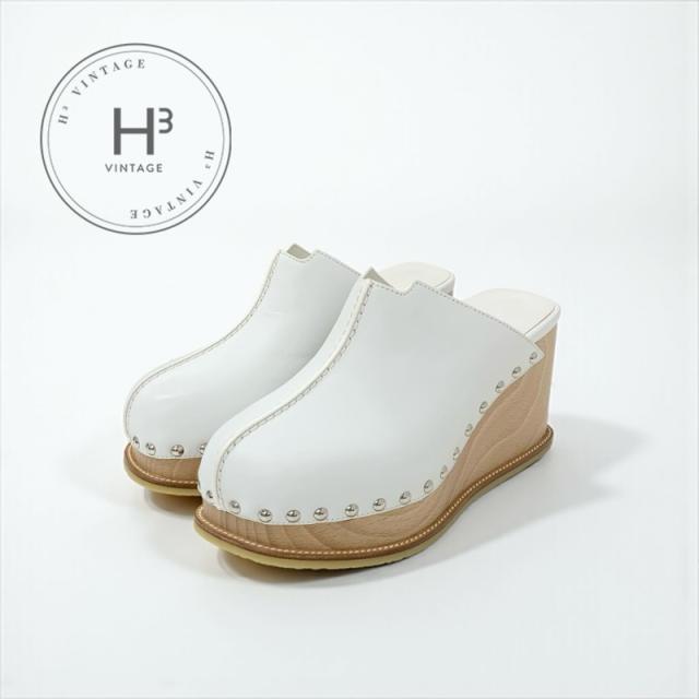 エルメス HERMES アース サンダル 靴 シューズ レザー ホワイト 