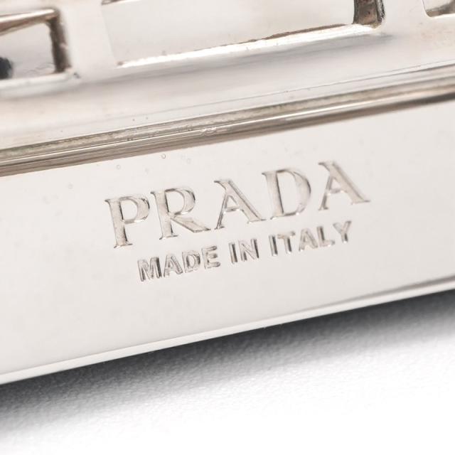 プラダ PRADA ヘアアクセサリー ブラック シルバー トライアングルロゴ Re-Nylon ヘアクリップ バレッタ_5