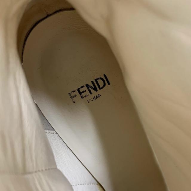 フェンディ FENDI ファースト ブーツ ショートブーツ 靴 シューズ レザー アイボリー ゴールド メタルヒール_7