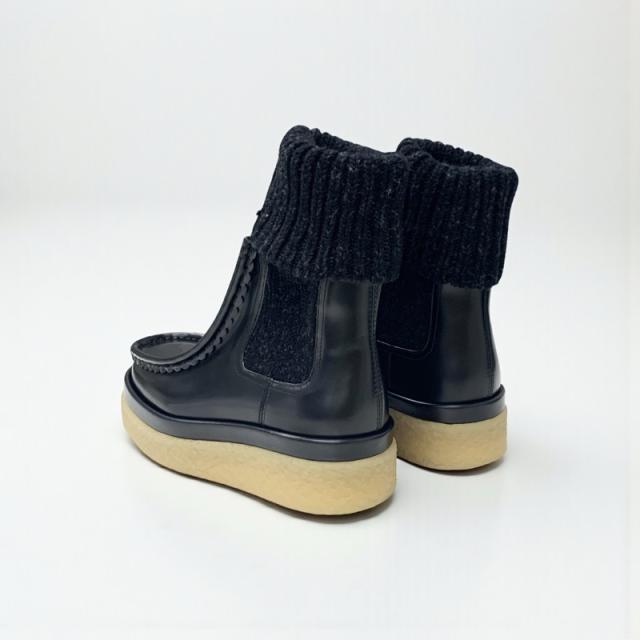 クロエ Chloe JAMIE ブーツ ショートブーツ 靴 シューズ レザー ニット ブラック 黒 ソックスブーツ_3