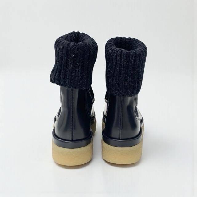 クロエ Chloe JAMIE ブーツ ショートブーツ 靴 シューズ レザー ニット ブラック 黒 ソックスブーツ_4