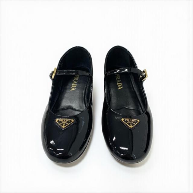 プラダ PRADA フラットシューズ 靴 シューズ パテント ブラック 黒