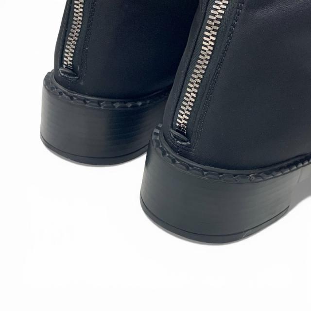 プラダ PRADA ブーツ ロングブーツ 靴 シューズ ナイロン ブラッシュドレザー ブラック 黒 Re-Nylon トライアングルロゴ_8