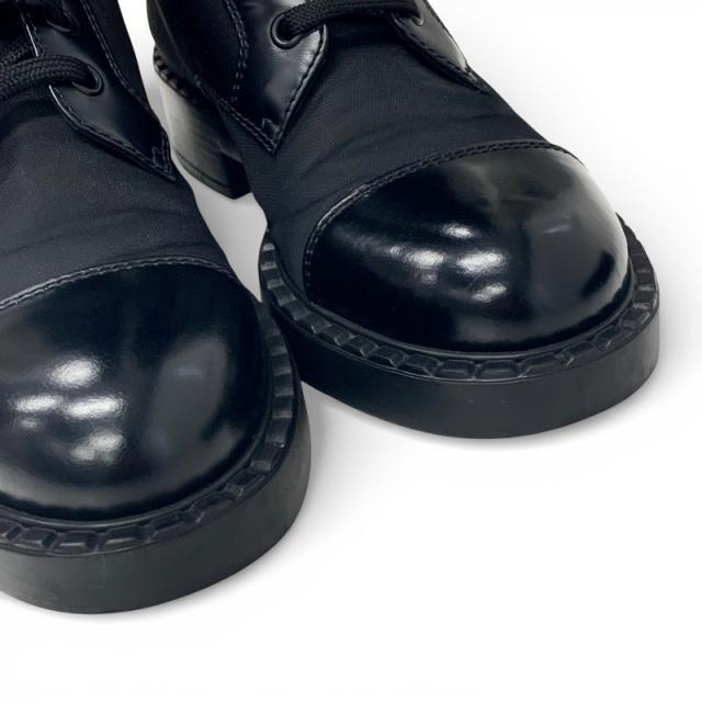 プラダ PRADA ブーツ ロングブーツ 靴 シューズ ナイロン ブラッシュドレザー ブラック 黒 Re-Nylon トライアングルロゴ_9