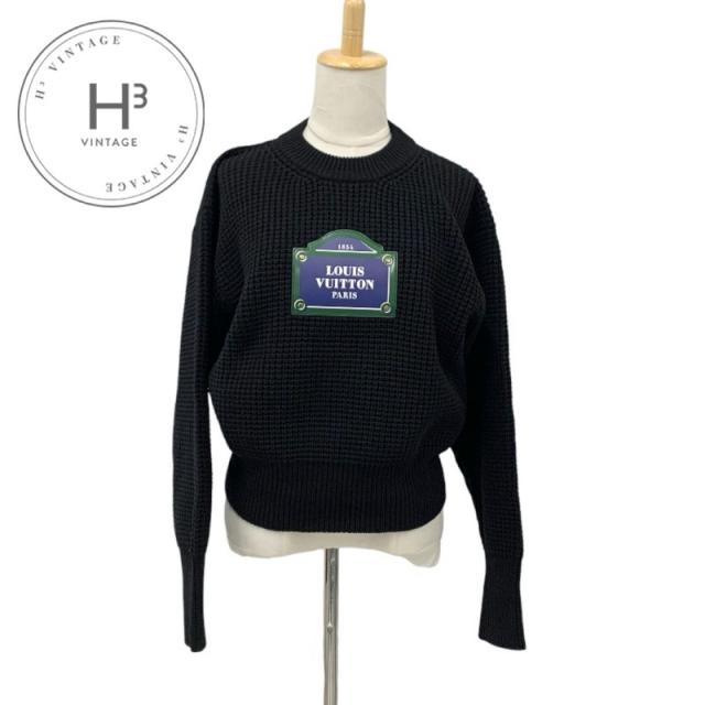 ルイヴィトン LOUIS VUITTON トップス ブラック ニット 23AW LVストリートサイン