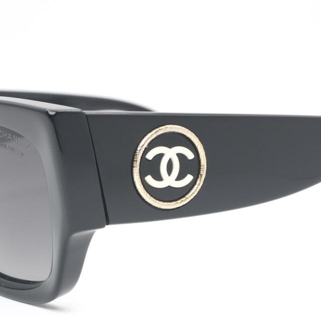 シャネル CHANEL サングラス ブラック ホワイト ゴールド ココマーク