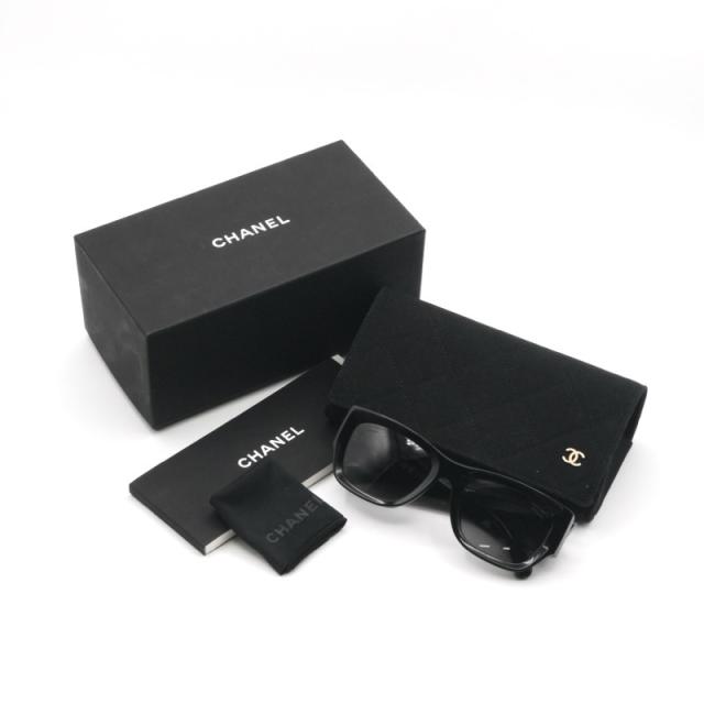 シャネル CHANEL サングラス ブラック ホワイト ゴールド ココマーク