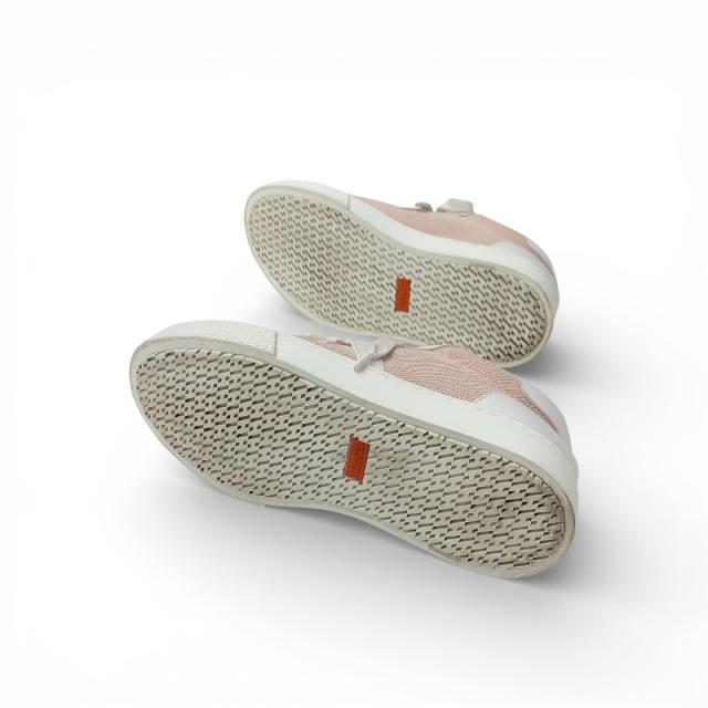 エルメス HERMES デイ スニーカー 靴 シューズ ファブリック レザー ピンク ホワイト シルバー ケリー金具_5