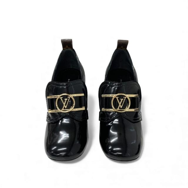 ルイヴィトン LOUIS VUITTON スウィフトライン モノグラム パンプス 靴 シューズ パテント ブラック ブラウン ゴールド LVロゴ_1