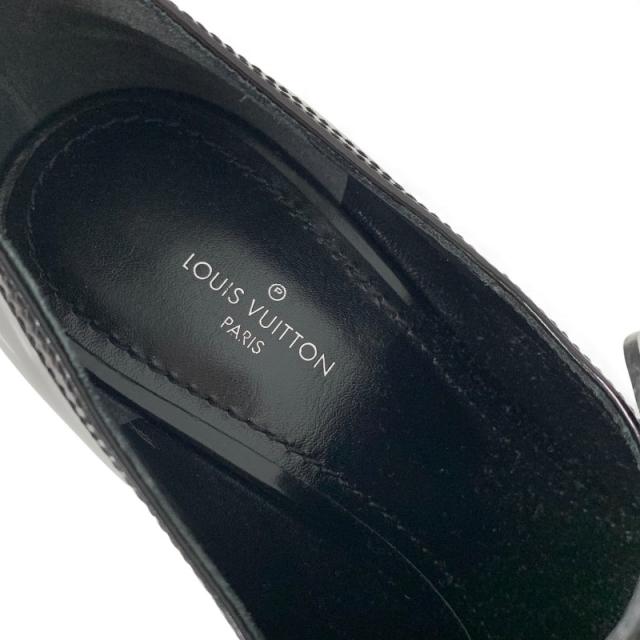 ルイヴィトン LOUIS VUITTON スウィフトライン モノグラム パンプス 靴 シューズ パテント ブラック ブラウン ゴールド LVロゴ_6