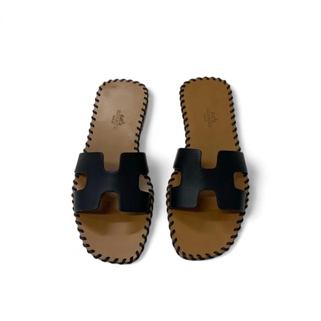エルメス HERMES オラン サンダル 靴 シューズ レザー ブラック 