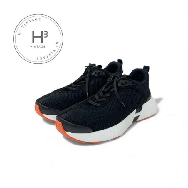 エルメス HERMES ヒーローズ スニーカー 靴 シューズ ファブリック メッシュ ブラック ロゴ メンズ
