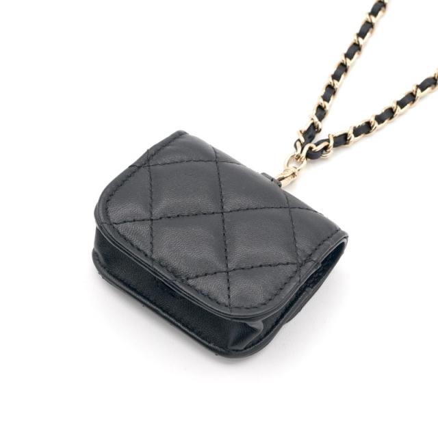 シャネル CHANEL ネックレス ペンダント チョーカー ブラック ゴールド ココマーク マトラッセ airpodsケース チェーン_3