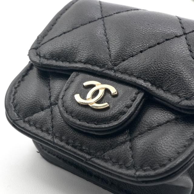シャネル CHANEL ネックレス ペンダント チョーカー ブラック ゴールド ココマーク マトラッセ airpodsケース チェーン_4