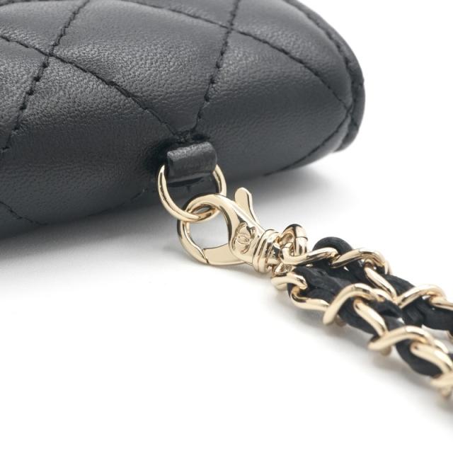 シャネル CHANEL ネックレス ペンダント チョーカー ブラック ゴールド ココマーク マトラッセ airpodsケース チェーン_5