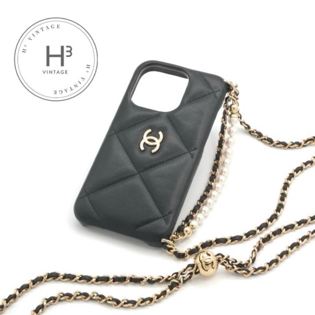 シャネル CHANEL 携帯・スマホアクセサリー ブラック ゴールド ココ 