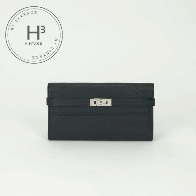 HERMES エルメス ケリーウォレット エプソン ブラック HERMES（財布 