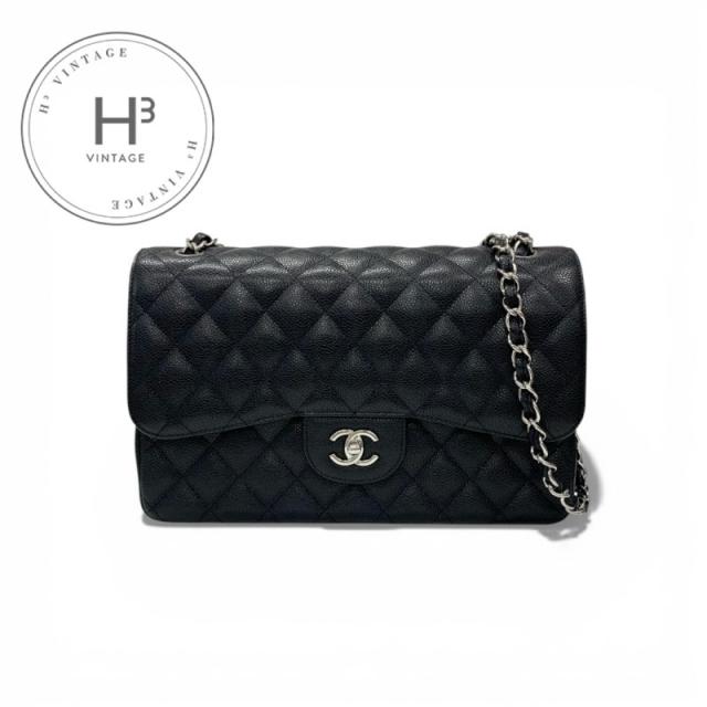 シャネル CHANEL バッグ ショルダーバッグ ブラック シルバー デカマトラッセ30 ラージ ターンロック シングルフラップ