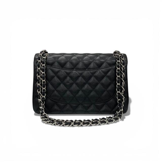 シャネル CHANEL バッグ ショルダーバッグ ブラック シルバー デカマトラッセ30 ラージ ターンロック シングルフラップ_2